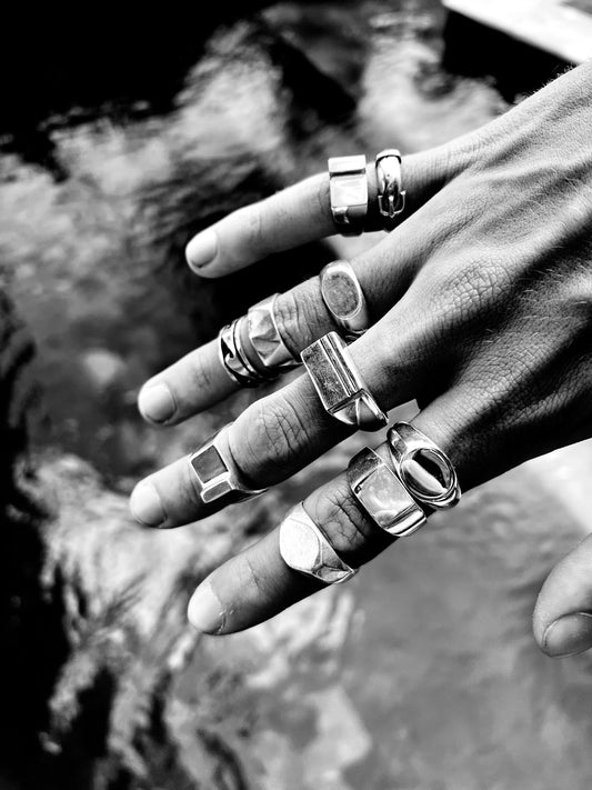 signet ring, salty mafia, silver mens ring, gold coast