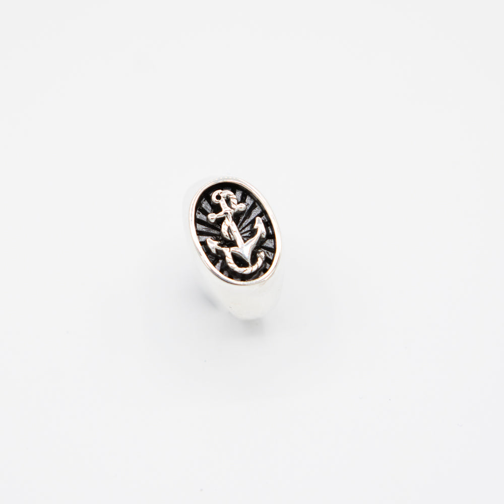 The Anchor Signet Ring – a handcrafted 925 sterling silver men's ring, inspired by the ocean and adventure