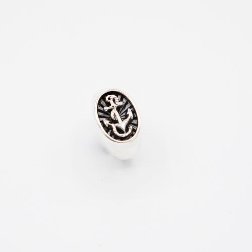 The Anchor Signet Ring – a handcrafted 925 sterling silver men's ring, inspired by the ocean and adventure