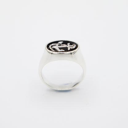 Salty Mafia’s solid silver anchor ring – rugged yet refined, made for surfers and adventurers.