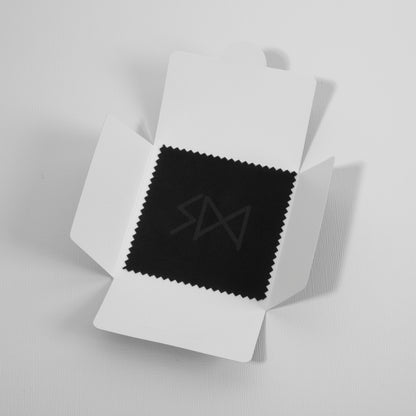 Soft and effective silver polishing cloth for keeping your handmade sterling silver jewelry looking brand new.
